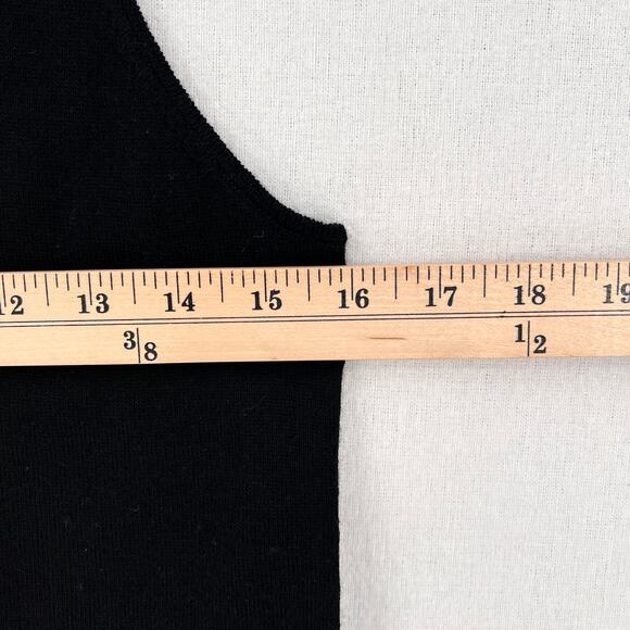 ENZA COSTA Tissue Cashmere Tank Top Womens Medium Black Scoop Knit Layering NEW - Picture 12 of 13